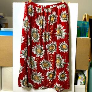 CC Hughes Flowy skirt, red/floral, size M